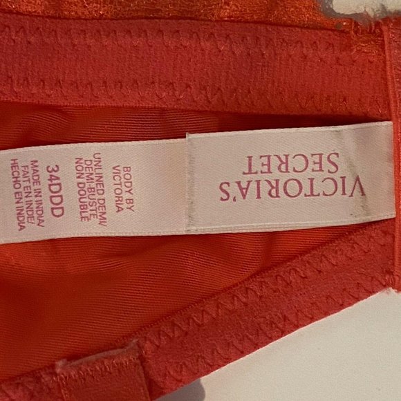 Victorias Secret 34DDD Body by Unlined Demi Pink Lace Underwire No Padding - Picture 4 of 4